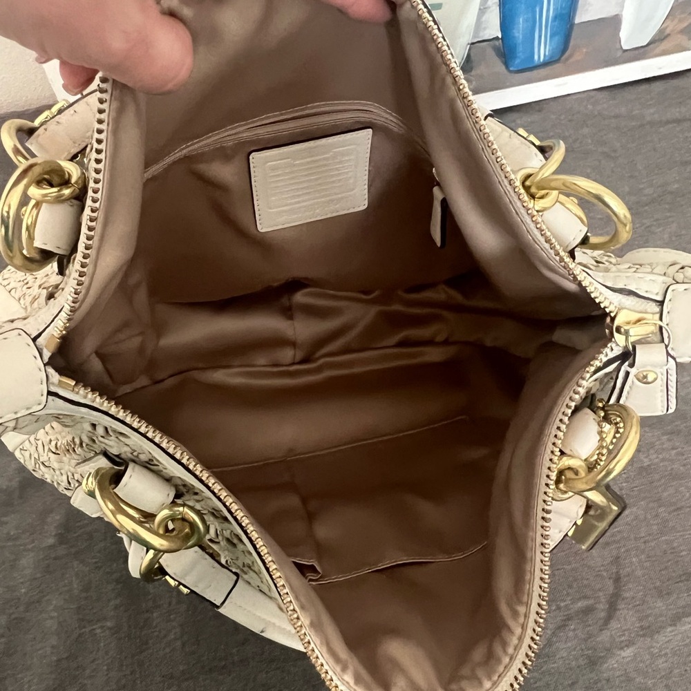 Coach Cream Woven Handbag - Picture 11 of 16
